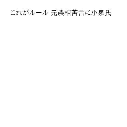 これがルール 元農相苦言に小泉氏