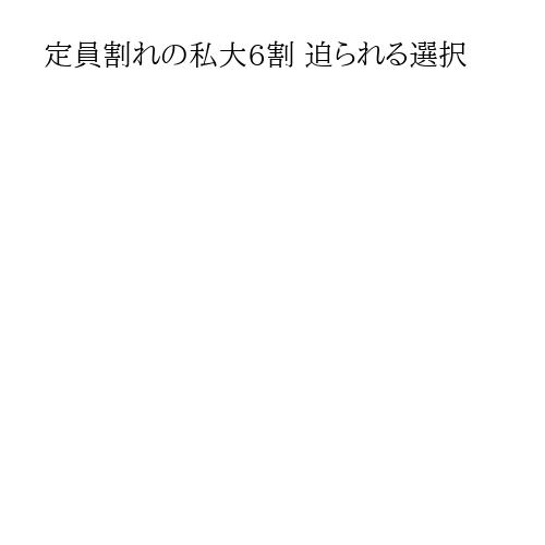 定員割れの私大6割 迫られる選択