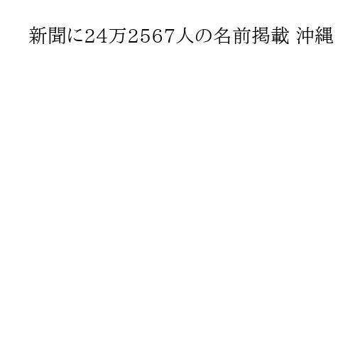 新聞に24万2567人の名前掲載 沖縄