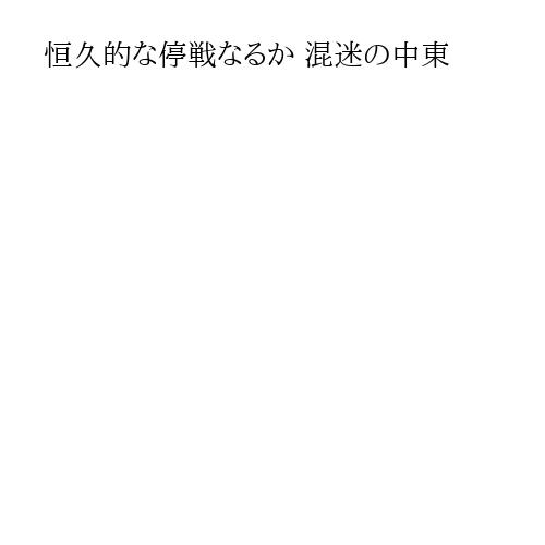 恒久的な停戦なるか 混迷の中東