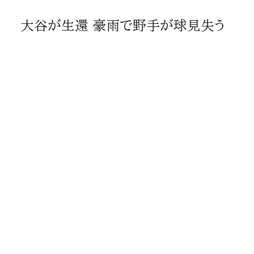 大谷が生還 豪雨で野手が球見失う