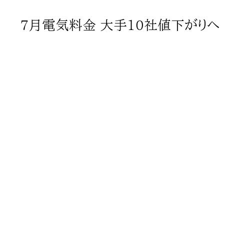 7月電気料金 大手10社値下がりへ
