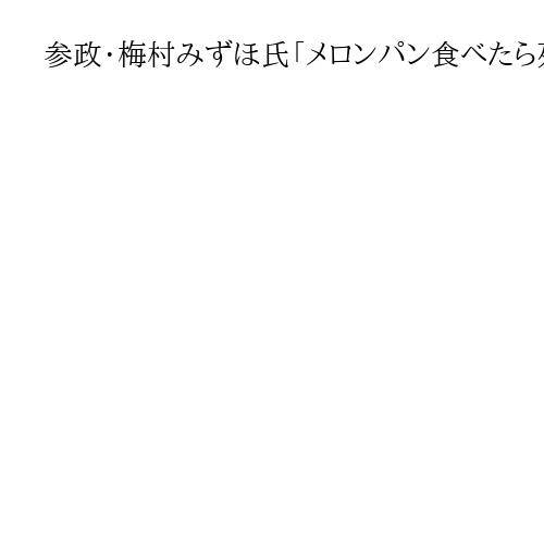 参政・梅村みずほ氏「メロンパン食べたら死ぬ」に反論　一方で一部支持者に「小麦忌避」