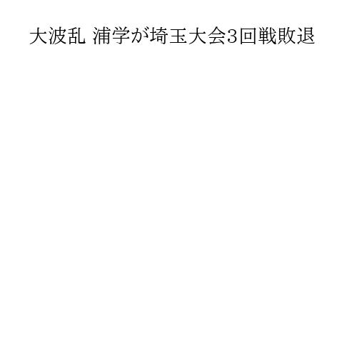 大波乱 浦学が埼玉大会3回戦敗退
