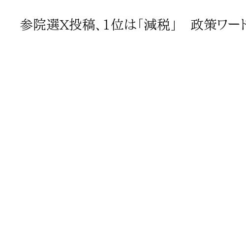 参院選X投稿、1位は「減税」　政策ワード分析「消費税」「日本人」「外国人」の順に頻出