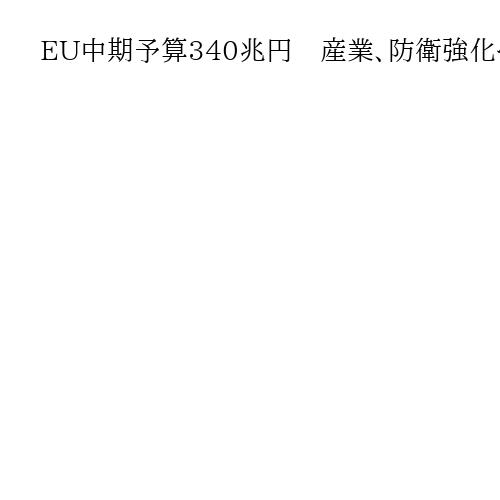 EU中期予算340兆円　産業、防衛強化へ大幅増額