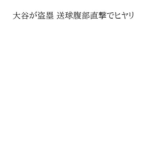 大谷が盗塁 送球腹部直撃でヒヤリ