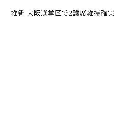 維新 大阪選挙区で2議席維持確実