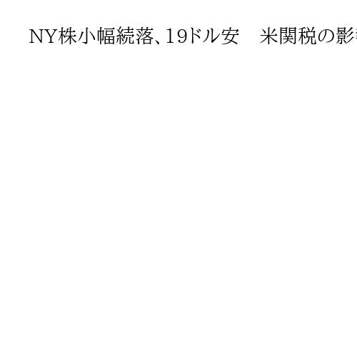 NY株小幅続落、19ドル安　米関税の影響を警戒し売り優勢