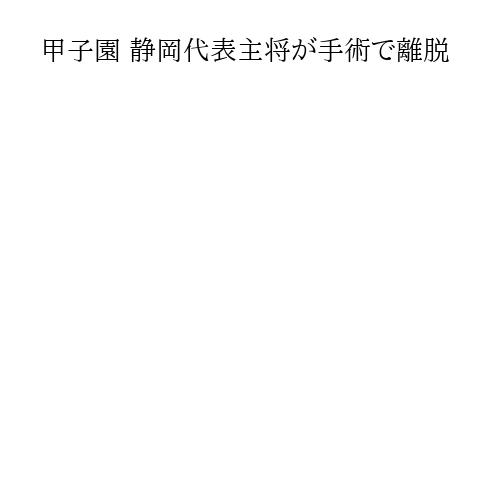 甲子園 静岡代表主将が手術で離脱