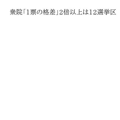 衆院「1票の格差」2倍以上は12選挙区　参院の最大格差は3・064倍