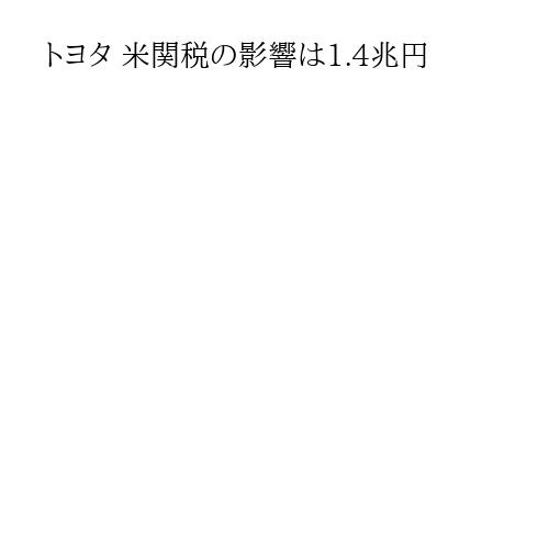 トヨタ 米関税の影響は1.4兆円