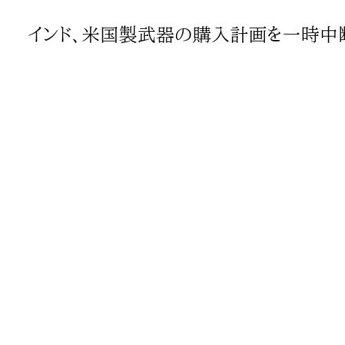 インド、米国製武器の購入計画を一時中断　インド国防相の訪米も中止に　米関税に反発か