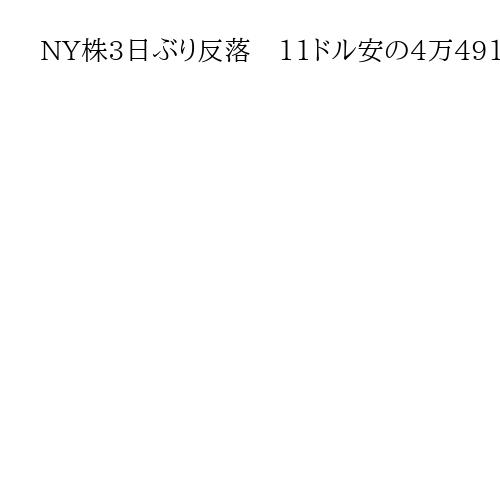 NY株3日ぶり反落　11ドル安の4万4911ドル　利益確定や高値警戒して売り注文優勢
