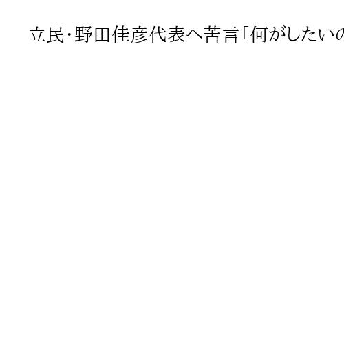 立民・野田佳彦代表へ苦言「何がしたいのか」「静かに朽ちてしまうのでは」逢坂誠二元代行