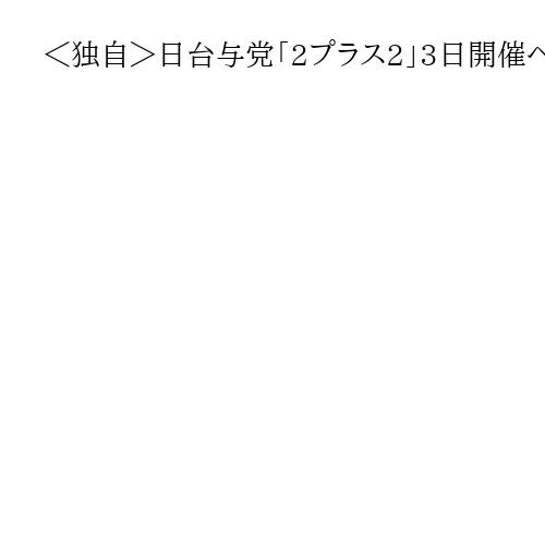 ＜独自＞日台与党「2プラス2」3日開催へ　中国の動向や海底ケーブル議論、初の拡大協議