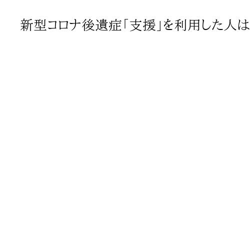 新型コロナ後遺症「支援」を利用した人は1割にとどまる　厚労省が1万3千人調査