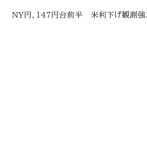NY円、147円台前半　米利下げ観測強まりドル売り円買いが優勢に