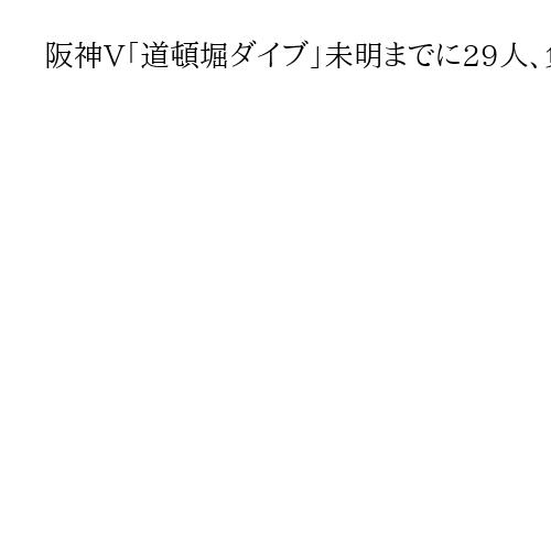 阪神V「道頓堀ダイブ」未明までに29人、負傷者や摘発はゼロ　警察幹部「止めきれない」