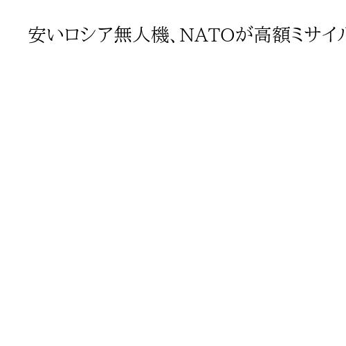 安いロシア無人機、NATOが高額ミサイルで撃墜　1発6900万円とドイツ紙報道