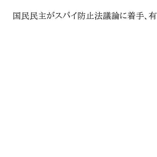国民民主がスパイ防止法議論に着手、有識者からヒアリング　月内に中間取りまとめ