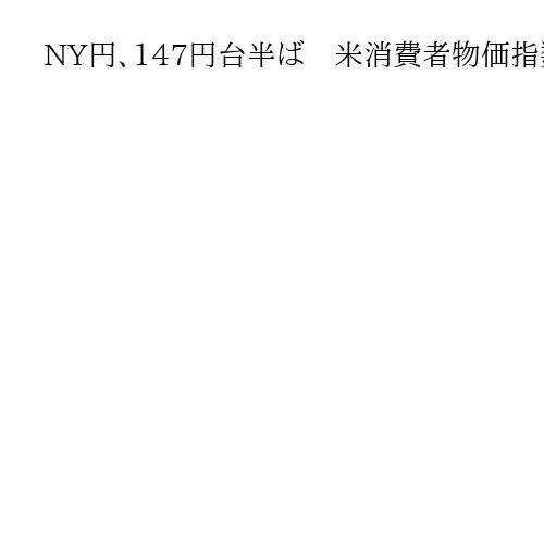 NY円、147円台半ば　米消費者物価指数の発表前に売買手控え