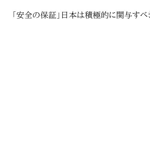 「安全の保証」日本は積極的に関与すべき　松田邦紀前駐ウクライナ大使が訴え