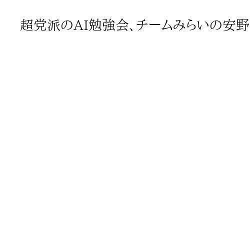 超党派のAI勉強会、チームみらいの安野貴博氏が月内にも発足へ　国会改革や偽情報対策
