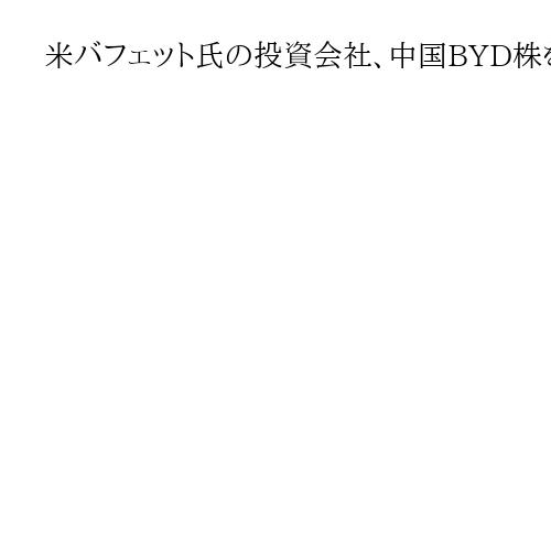 米バフェット氏の投資会社、中国BYD株を全て売却　米中対立による地政学リスク意識か