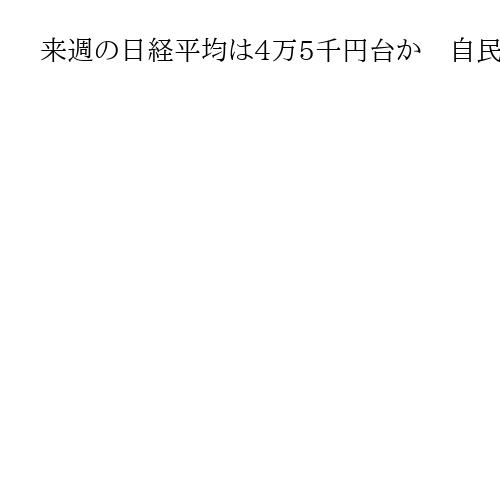 来週の日経平均は4万5千円台か　自民党新総裁決定後、初の取引に注目