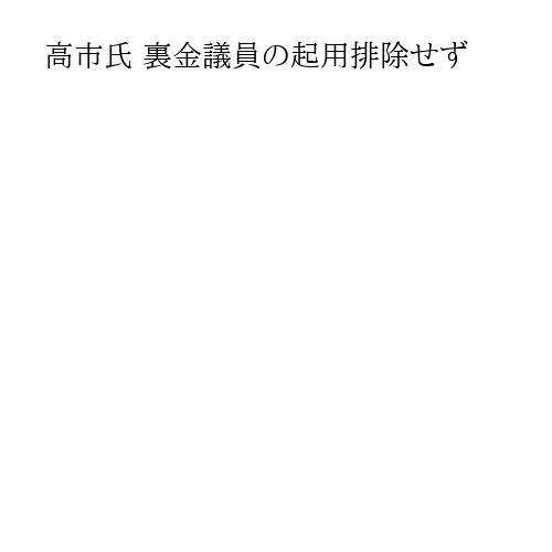 高市氏 裏金議員の起用排除せず