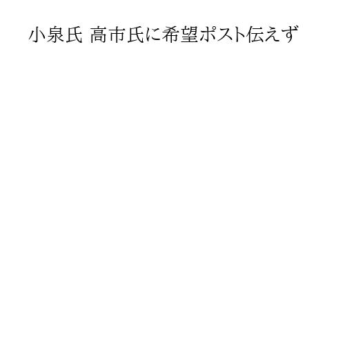 小泉氏 高市氏に希望ポスト伝えず
