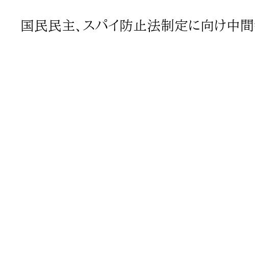 国民民主、スパイ防止法制定に向け中間報告　玉木氏「外国勢力からの盾を」