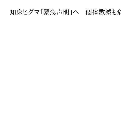 知床ヒグマ「緊急声明」へ　個体数減も危険事例が増加　撮影目的で接近、人の行動に起因