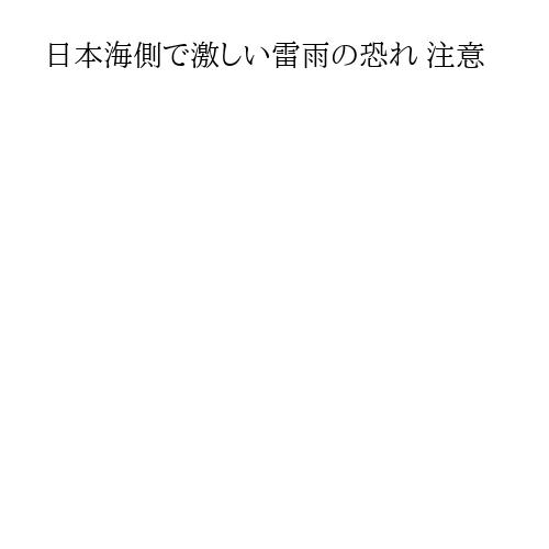 日本海側で激しい雷雨の恐れ 注意