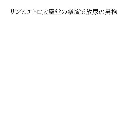 サンピエトロ大聖堂の祭壇で放尿の男拘束　動画が拡散、教皇ショック受け浄化儀式を命じる