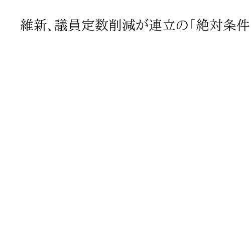 維新、議員定数削減が連立の「絶対条件」　自民内には懐疑論多く