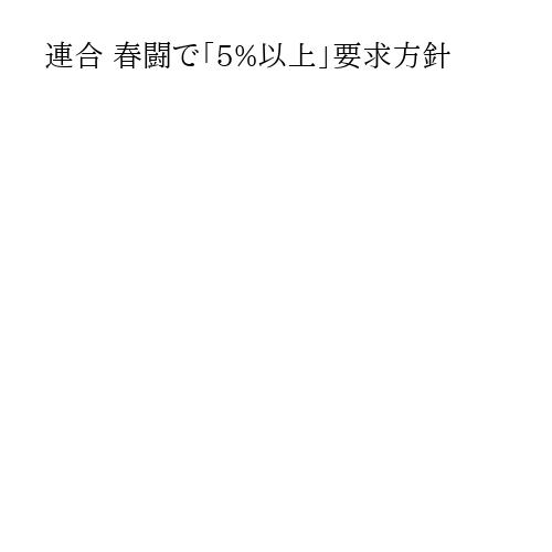 連合 春闘で「5%以上」要求方針