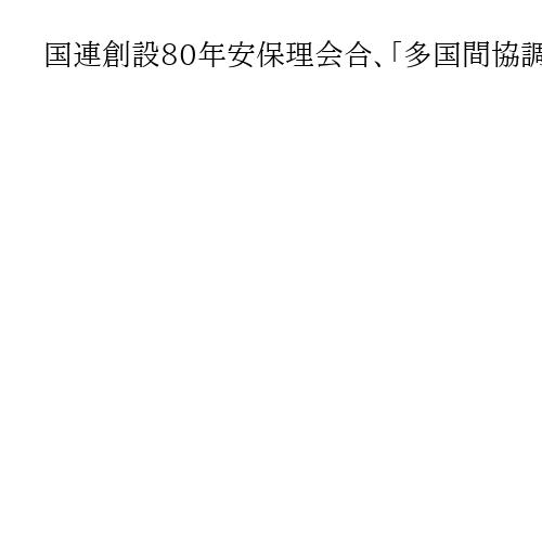 国連創設80年安保理会合、「多国間協調の重要性」強調　拒否権持つ米露中は改革に慎重