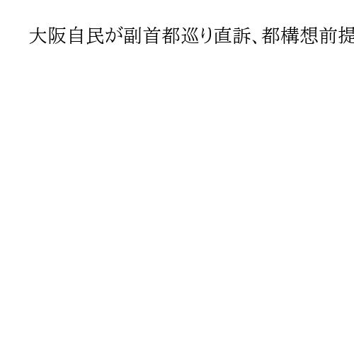 大阪自民が副首都巡り直訴、都構想前提の制度設計に懸念「民意無視してはならない」