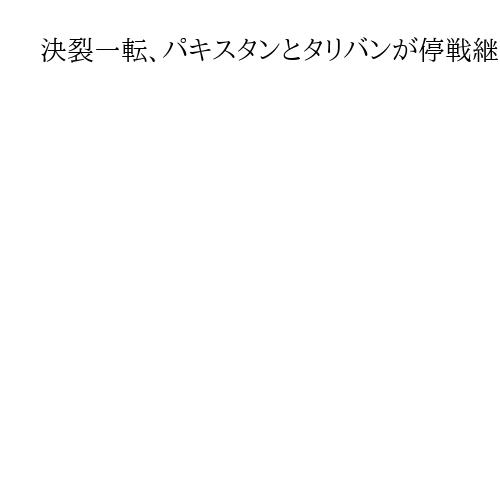 決裂一転、パキスタンとタリバンが停戦継続に合意　トルコとカタールが仲介