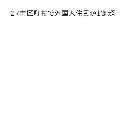 27市区町村で外国人住民が1割超