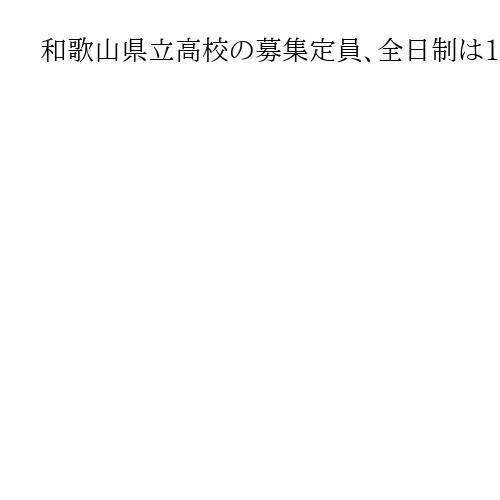 和歌山県立高校の募集定員、全日制は157学級6200人　現行の入試制度で過去最少