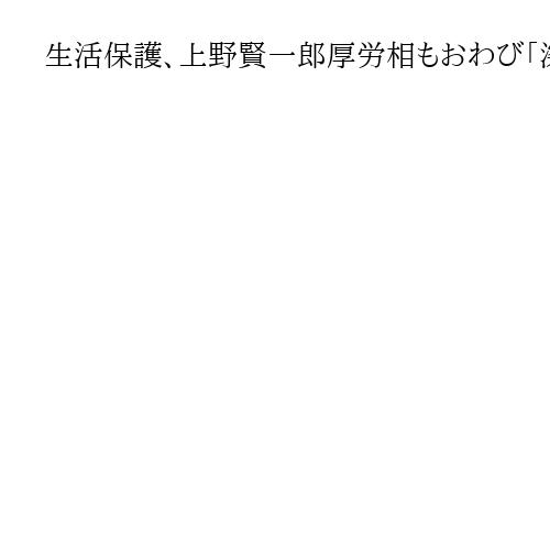 生活保護、上野賢一郎厚労相もおわび「深く反省」　引き下げ違法の最高裁違法判決