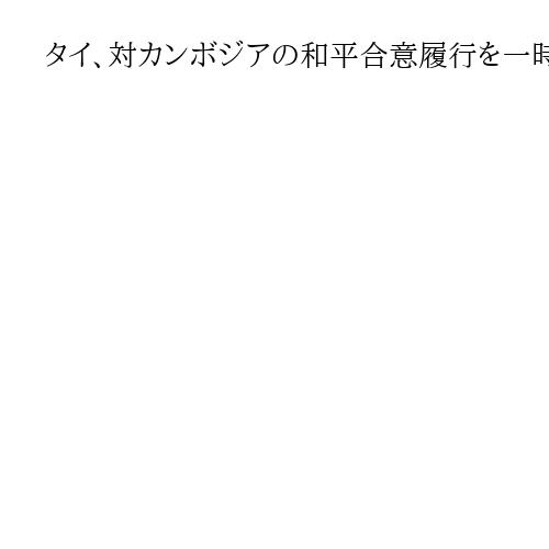 タイ、対カンボジアの和平合意履行を一時停止　首相が発表、地雷で兵士2人が負傷