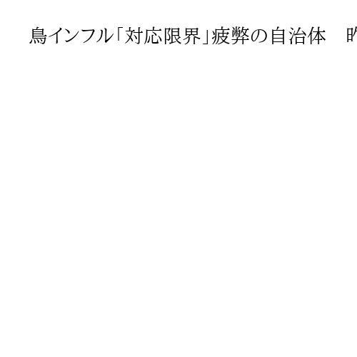 鳥インフル「対応限界」疲弊の自治体　昨季900万羽超を殺処分「現場思い出し涙出る」