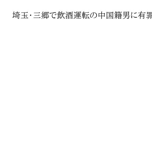 埼玉・三郷で飲酒運転の中国籍男に有罪判決　男児4人をひき逃げ後、　事件発覚恐れ逃走