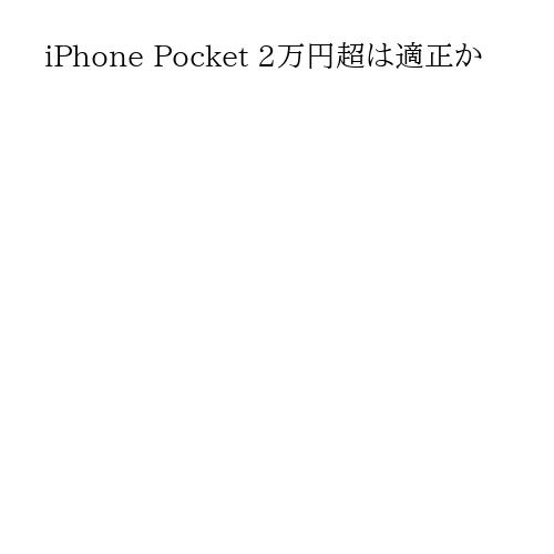 iPhone Pocket 2万円超は適正か