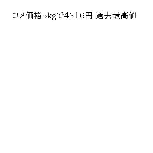 コメ価格5kgで4316円 過去最高値