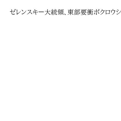ゼレンスキー大統領、東部要衝ポクロウシク撤退を排除せず　「廃墟のため兵士死なせない」